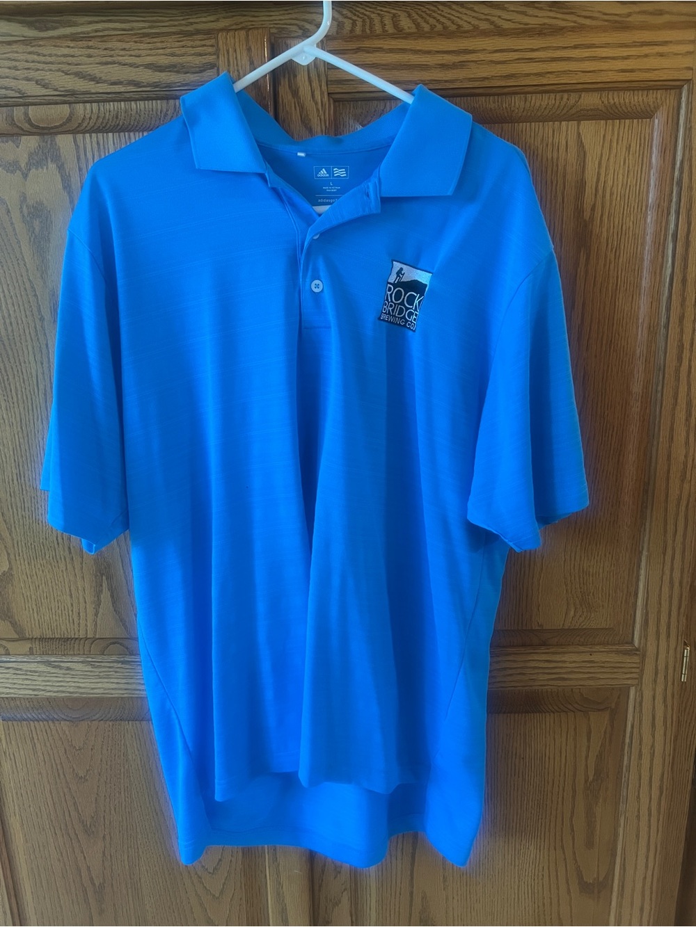 Blue Adidas Men's Polo Shirt-Rock Bridge Brewing Co